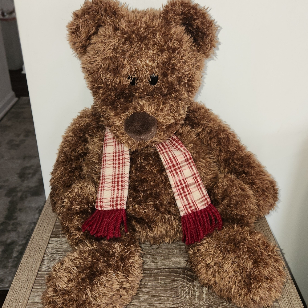 Gund Brown Teddy Bear with Red Ribbon